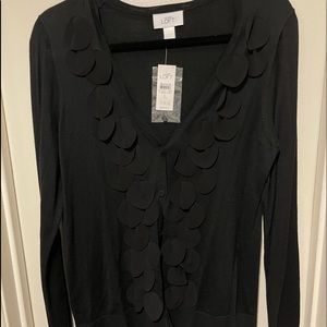 Black upscale knit cardigan